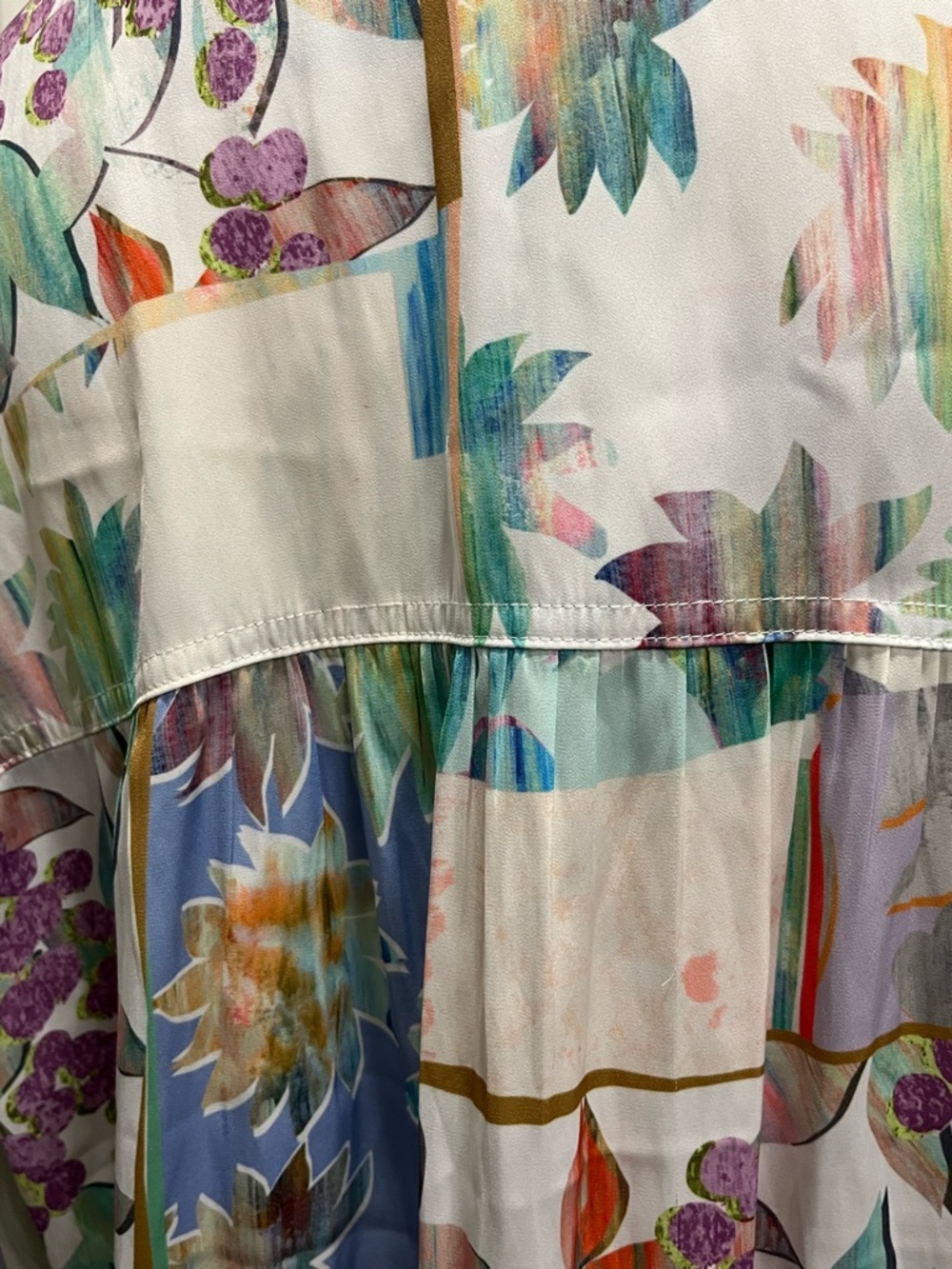 by Anthropologie Relaxed Long Sleeve Floral Button Shirt Size XL Tunic Career - Picture 6 of 14
